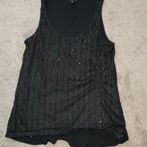 Express Black Sequins Tank Top